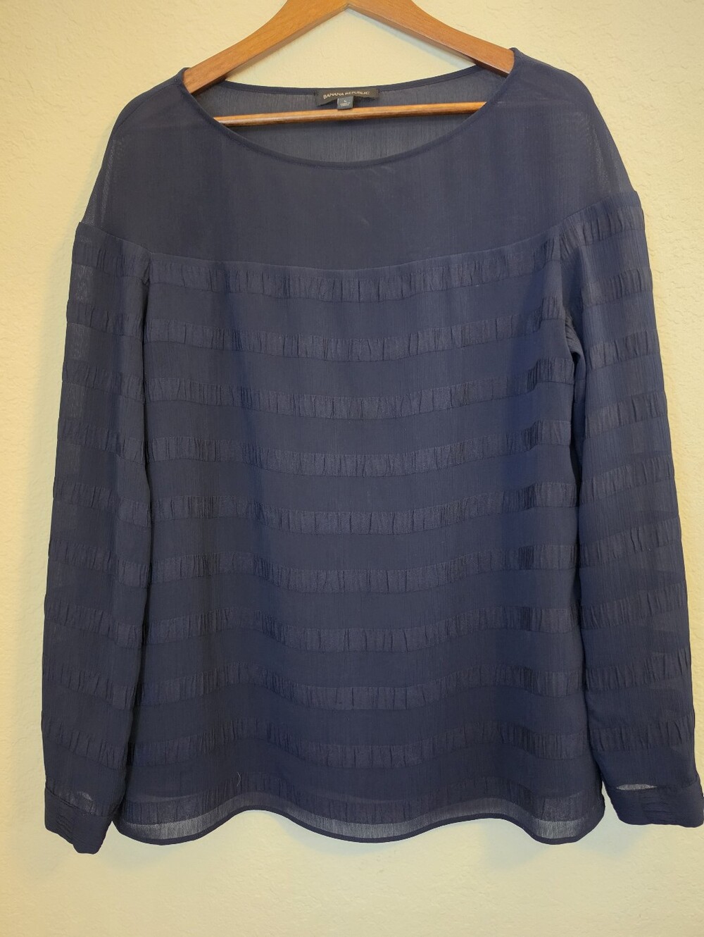 Banana Republic Tunic Top‎ Womens Large Navy Blue Career Wear Top